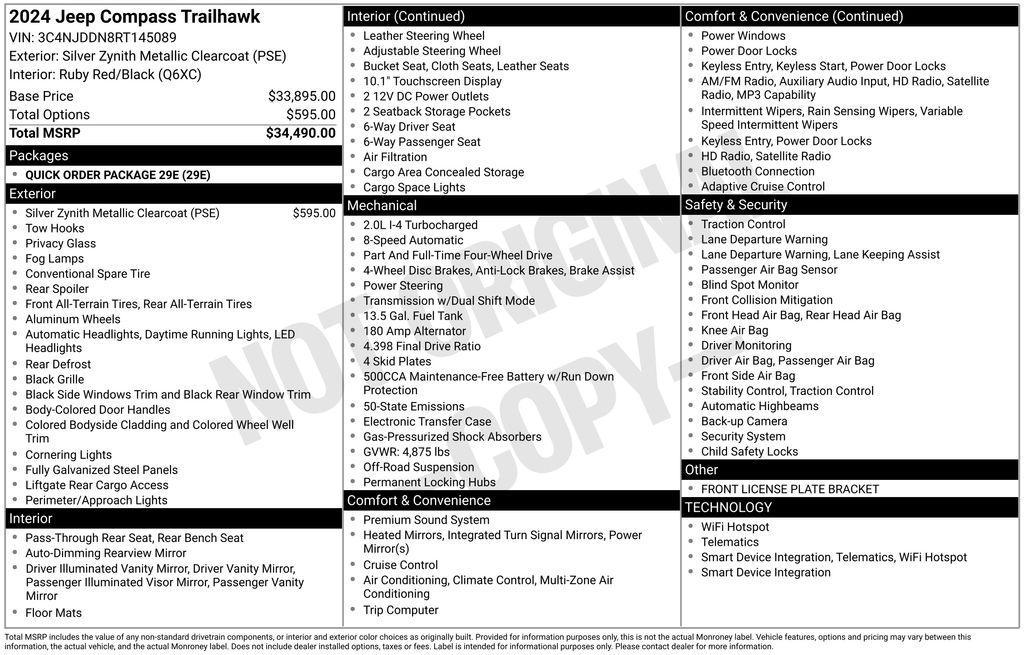 used 2024 Jeep Compass car, priced at $24,975