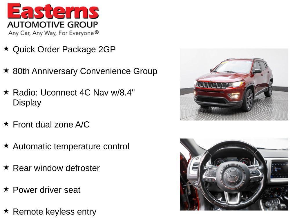 used 2021 Jeep Compass car, priced at $19,490