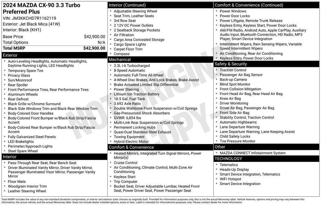 used 2024 Mazda CX-90 car, priced at $29,390