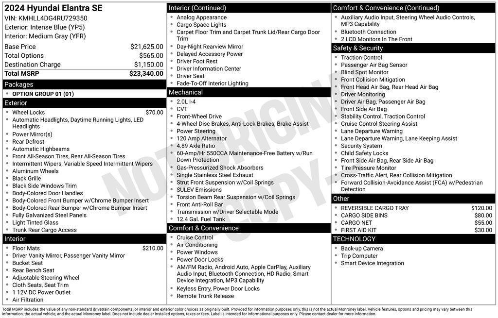 used 2024 Hyundai Elantra car, priced at $19,490