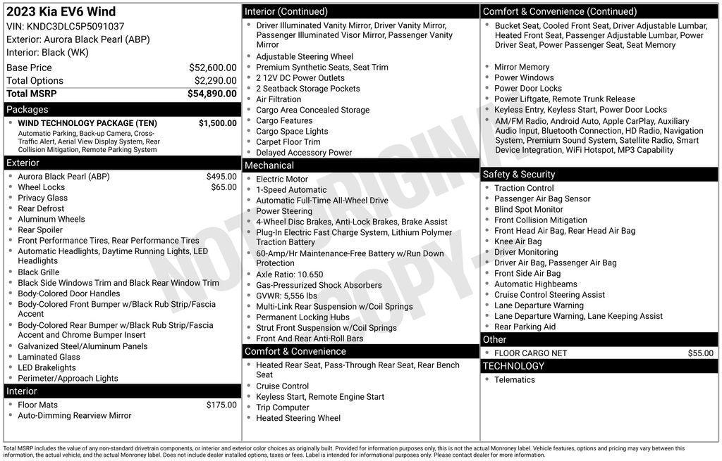 used 2023 Kia EV6 car, priced at $28,090