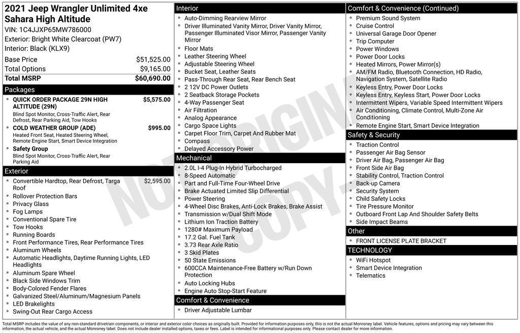 used 2021 Jeep Wrangler Unlimited 4xe car, priced at $30,950