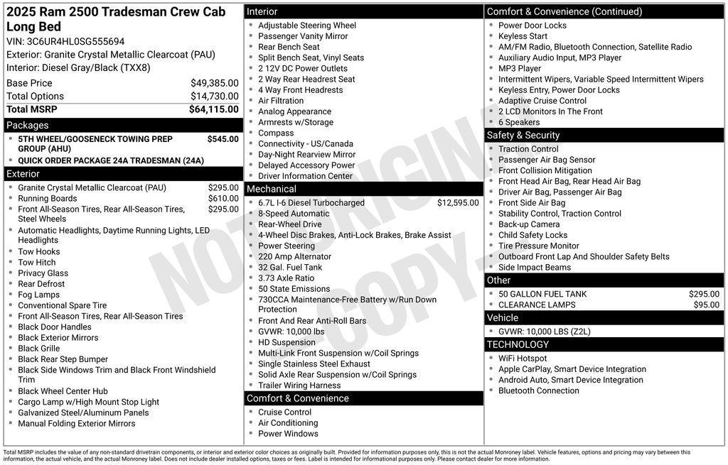 used 2025 Ram 2500 car, priced at $49,950