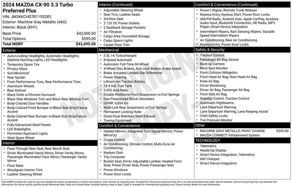 used 2024 Mazda CX-90 car, priced at $28,590