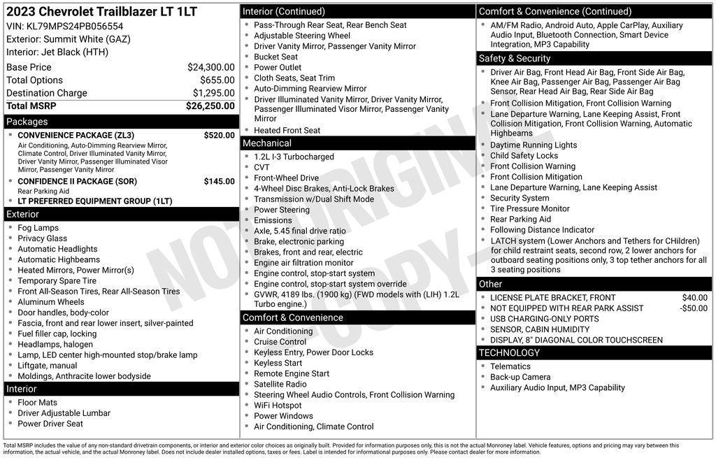 used 2023 Chevrolet TrailBlazer car, priced at $19,650