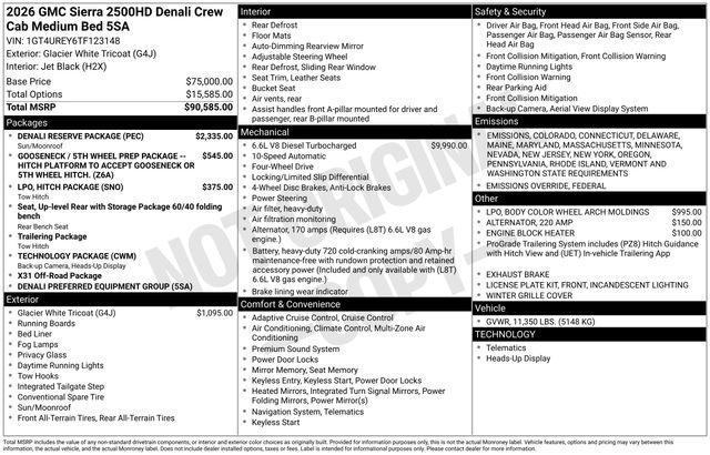 new 2026 GMC Sierra 2500 car, priced at $86,919