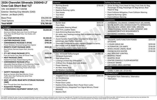new 2026 Chevrolet Silverado 2500 car, priced at $80,069
