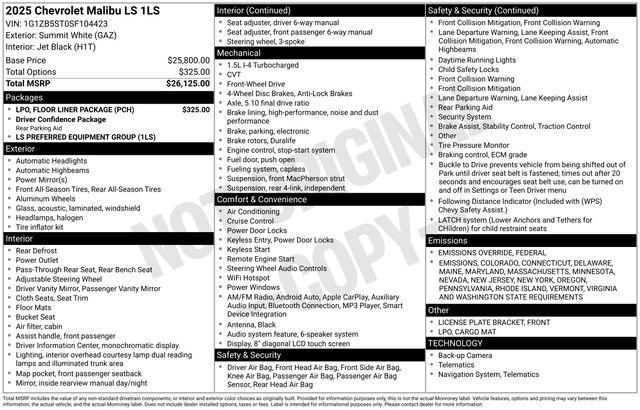 used 2025 Chevrolet Malibu car, priced at $21,799