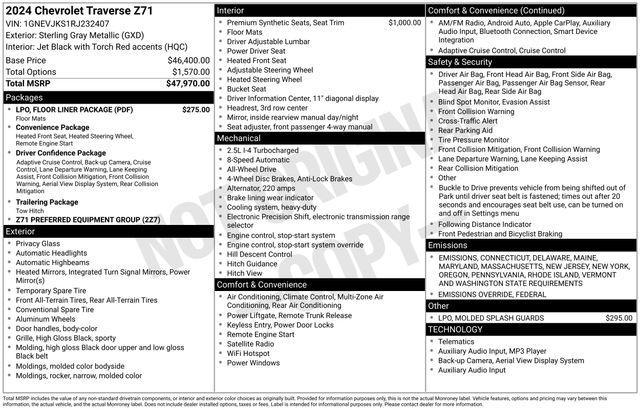 used 2024 Chevrolet Traverse car