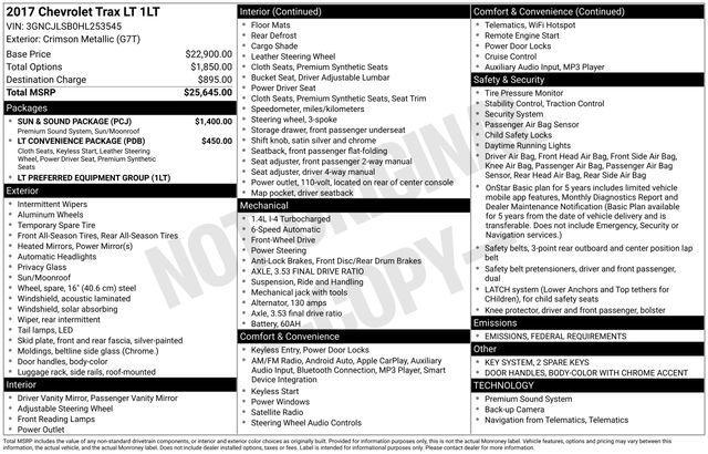 used 2017 Chevrolet Trax car, priced at $9,999