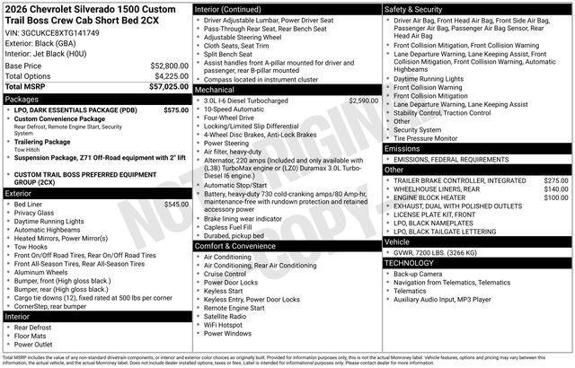 new 2026 Chevrolet Silverado 1500 car, priced at $59,520