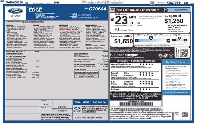 used 2019 Ford Edge car, priced at $13,495
