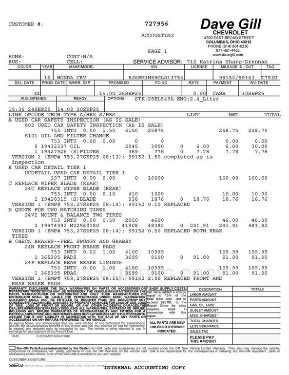 used 2016 Honda CR-V car, priced at $16,494
