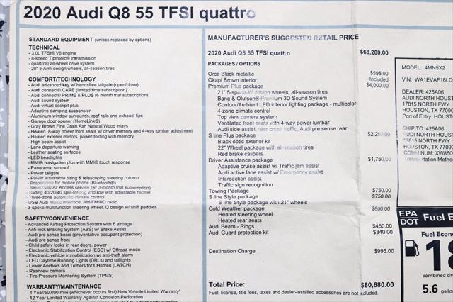 used 2020 Audi Q8 car, priced at $47,790