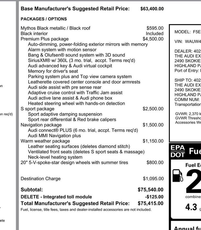 used 2023 Audi S5 car, priced at $57,800