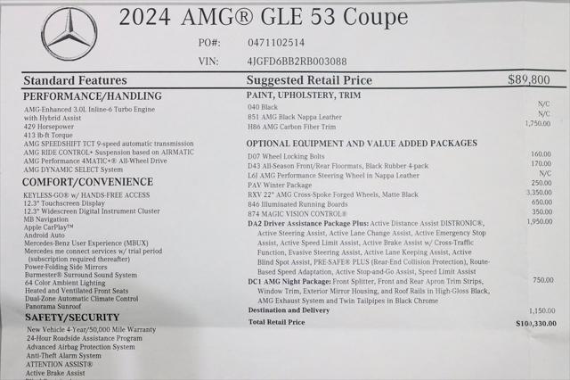 used 2024 Mercedes-Benz AMG GLE 53 car, priced at $83,985
