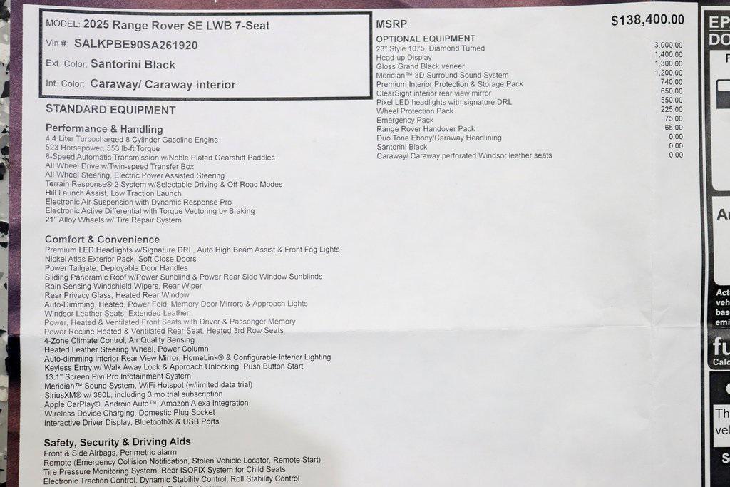 used 2025 Land Rover Range Rover car, priced at $133,800