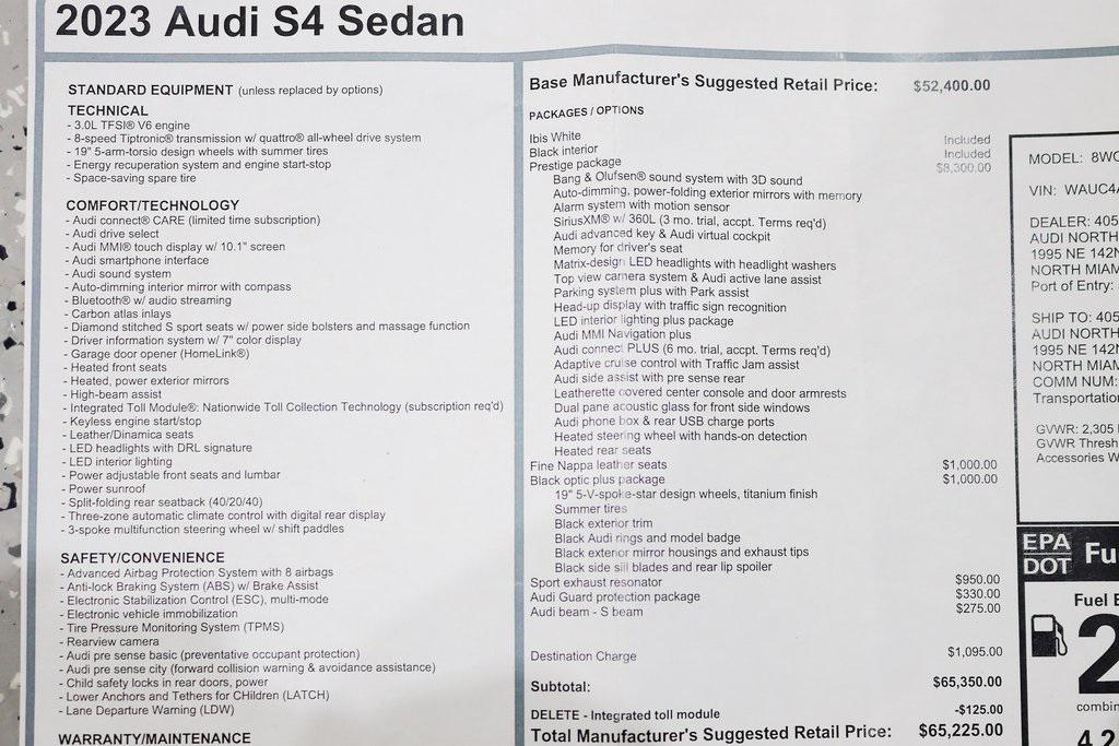 used 2023 Audi S4 car, priced at $51,800