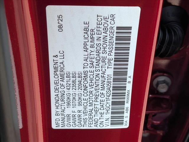 new 2025 Honda Accord car, priced at $32,165