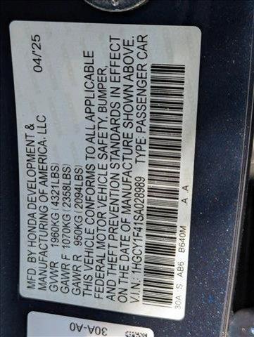 new 2025 Honda Accord car, priced at $31,710