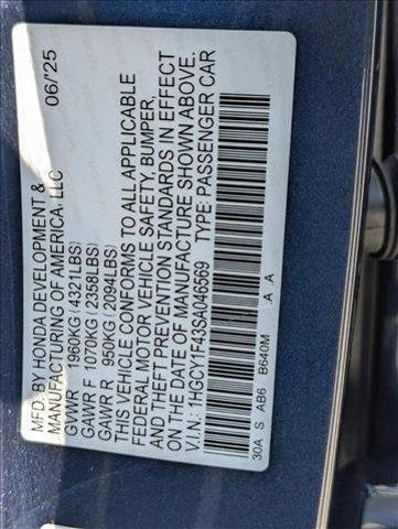 new 2025 Honda Accord car, priced at $30,998