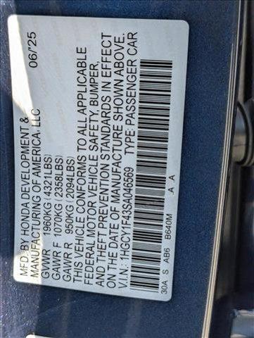 new 2025 Honda Accord car, priced at $30,998