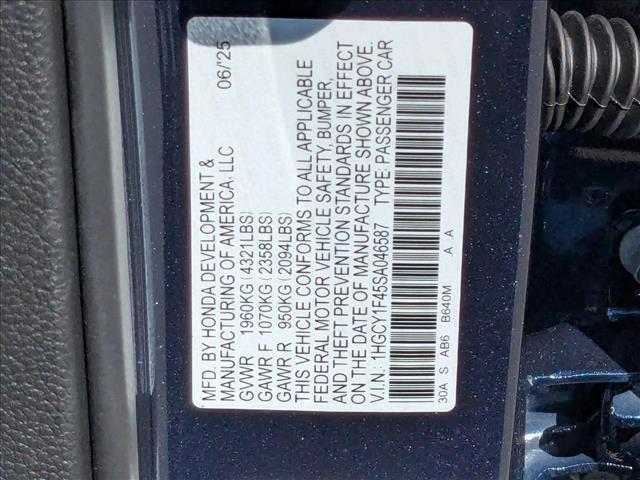 new 2025 Honda Accord car, priced at $30,998