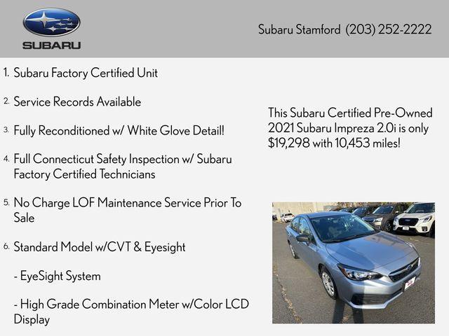 used 2021 Subaru Impreza car, priced at $19,455