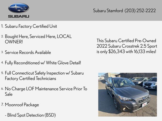 used 2022 Subaru Crosstrek car, priced at $27,383