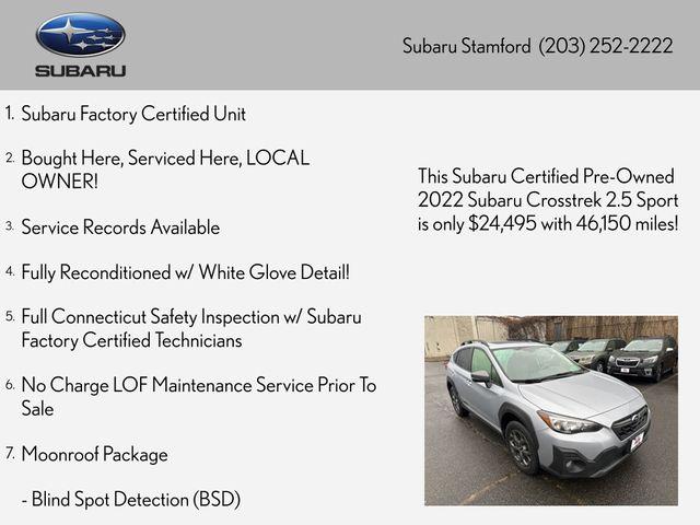 used 2022 Subaru Crosstrek car, priced at $25,430