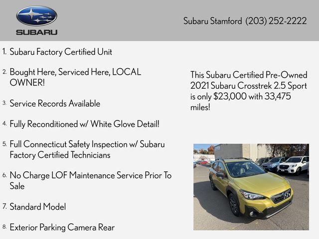 used 2021 Subaru Crosstrek car, priced at $24,477