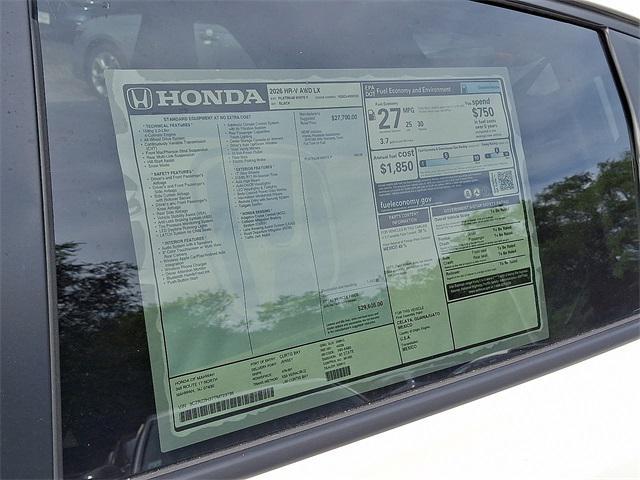 new 2026 Honda HR-V car, priced at $29,605