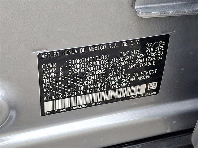 new 2026 Honda HR-V car, priced at $29,095