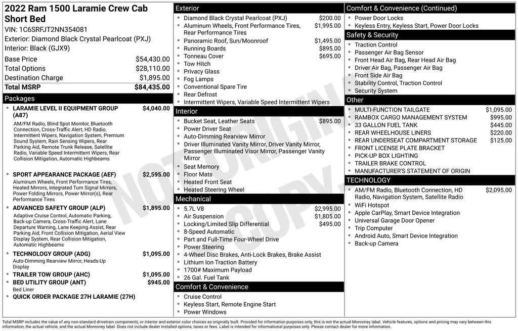 used 2022 Ram 1500 car, priced at $33,952