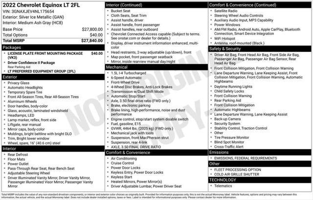 used 2022 Chevrolet Equinox car, priced at $18,951