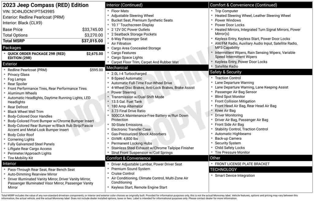 used 2023 Jeep Compass car, priced at $23,415