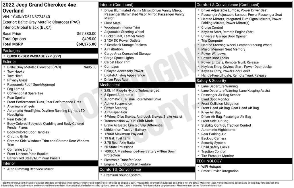 used 2022 Jeep Grand Cherokee 4xe car, priced at $31,954