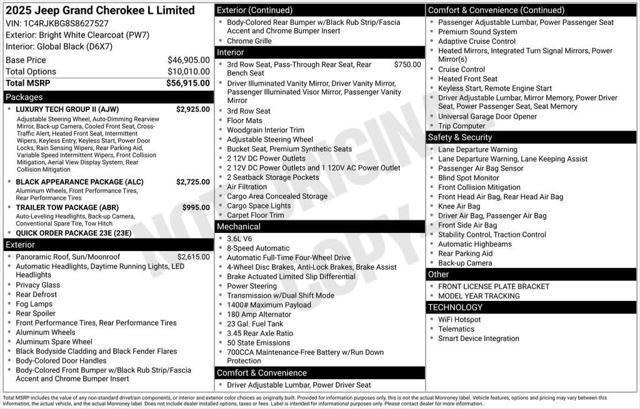 new 2025 Jeep Grand Cherokee L car, priced at $54,260