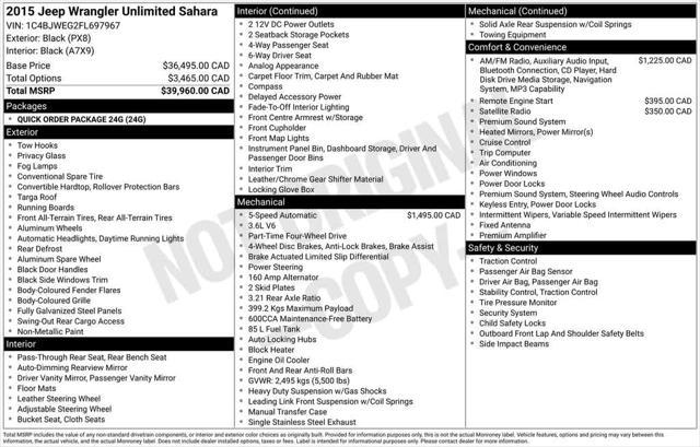 used 2015 Jeep Wrangler Unlimited car, priced at $25,987