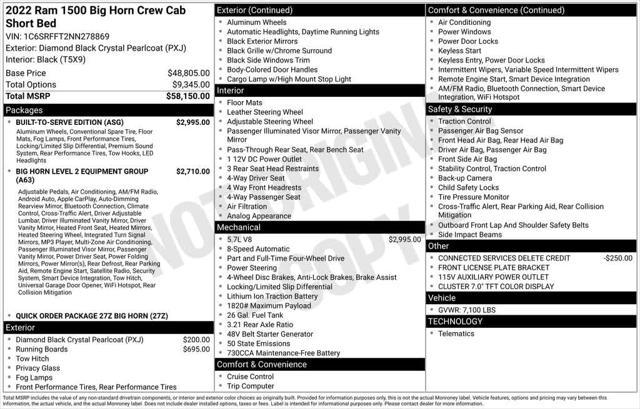 used 2022 Ram 1500 car, priced at $35,947