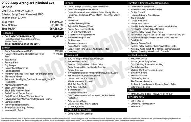 used 2022 Jeep Wrangler Unlimited 4xe car, priced at $35,434