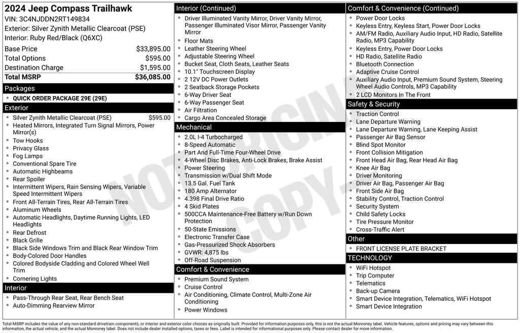 used 2024 Jeep Compass car, priced at $27,219