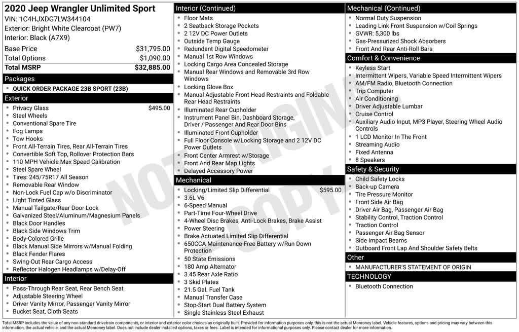 used 2020 Jeep Wrangler Unlimited car, priced at $28,987