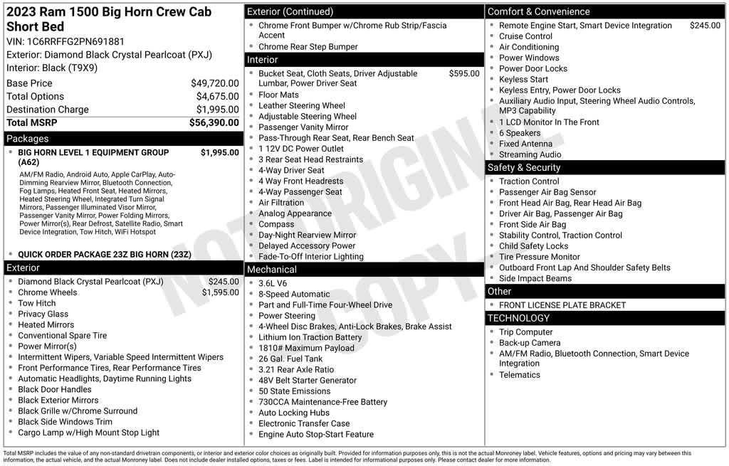 used 2023 Ram 1500 car, priced at $32,510