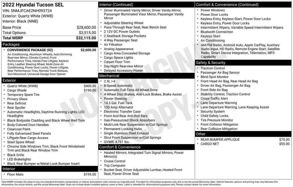 used 2022 Hyundai Tucson car, priced at $22,273