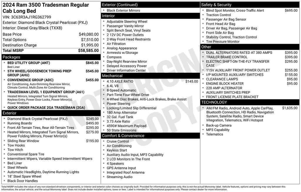 used 2024 Ram 3500 car, priced at $44,987