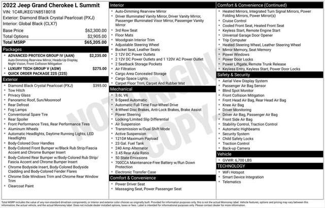 used 2022 Jeep Grand Cherokee L car, priced at $42,464
