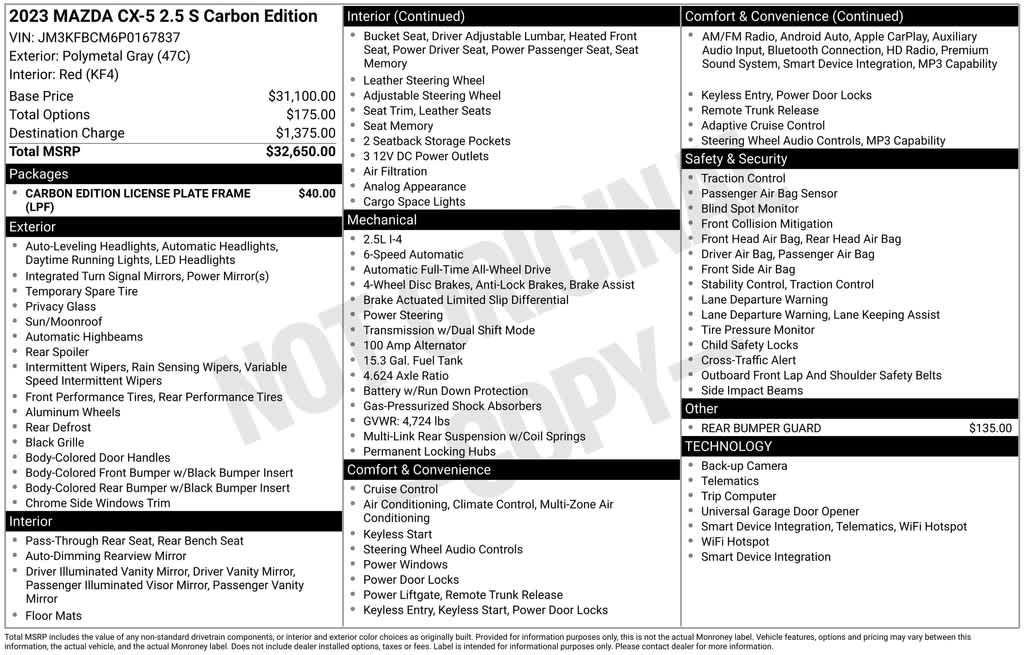 used 2023 Mazda CX-5 car, priced at $27,416