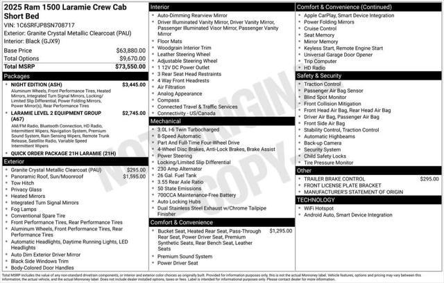 new 2025 Ram 1500 car, priced at $69,403