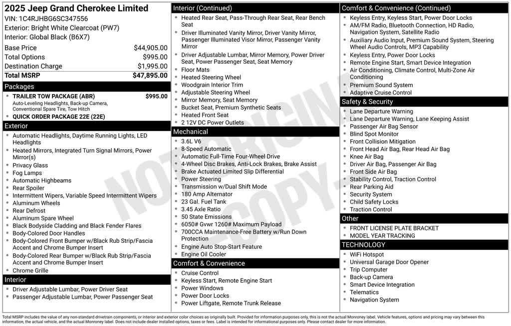 new 2025 Jeep Grand Cherokee car, priced at $44,838